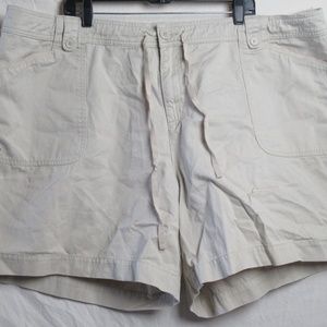 Khaki Cotton Shorts with Buttons (28)